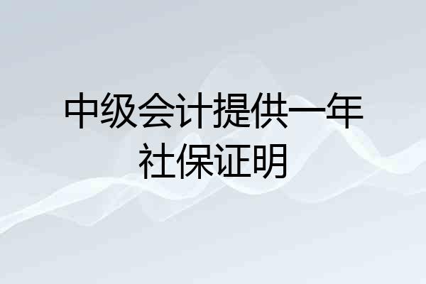 中级会计提供一年社保证明