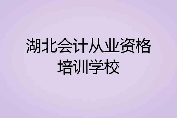 湖北会计从业资格培训学校