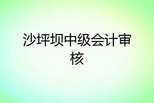 沙坪坝中级会计审核
