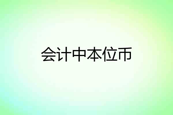 会计中本位币