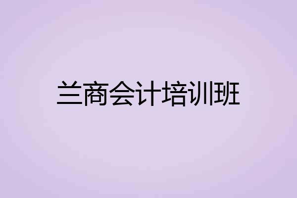 兰商会计培训班