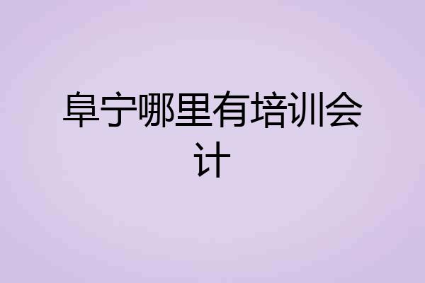 阜宁哪里有培训会计