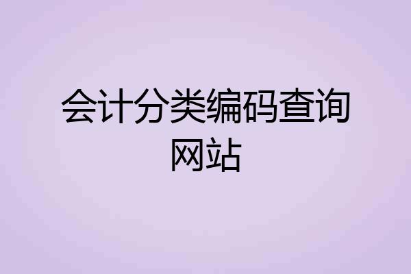 会计分类编码查询网站
