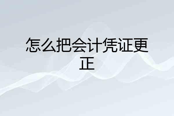 怎么把会计凭证更正
