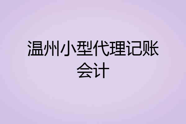 温州小型代理记账会计