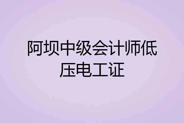 阿坝中级会计师低压电工证