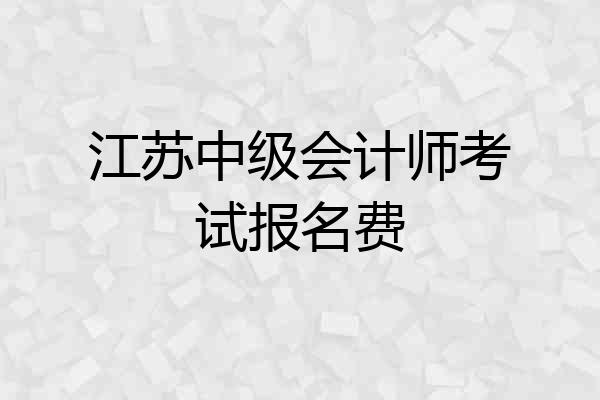 江苏中级会计师考试报名费