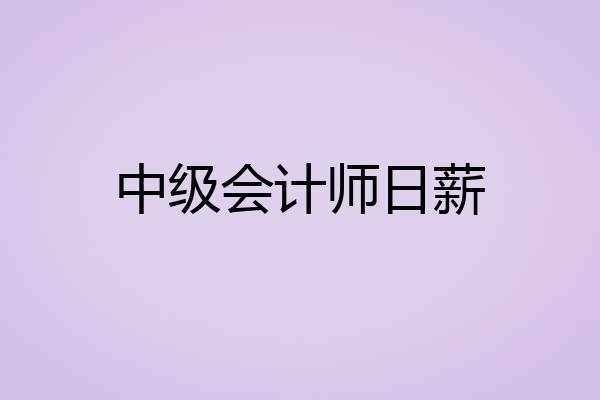 中级会计师日薪