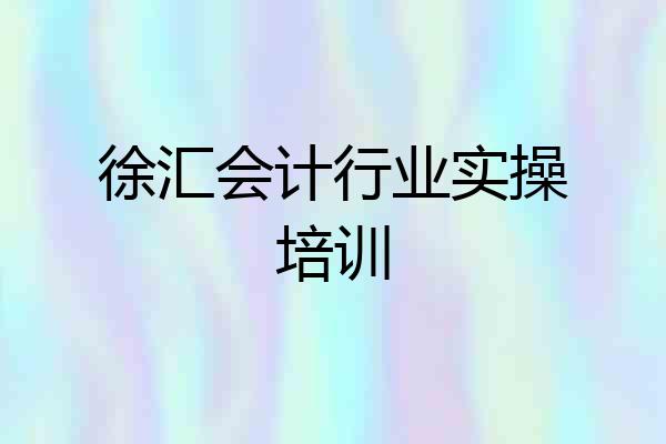 徐汇会计行业实操培训