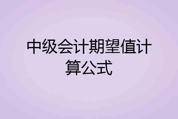 中级会计期望值计算公式