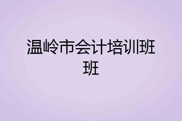 温岭市会计培训班班