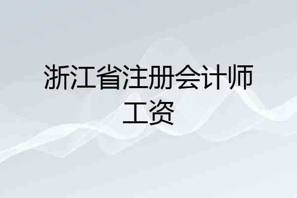 浙江省注册会计师工资