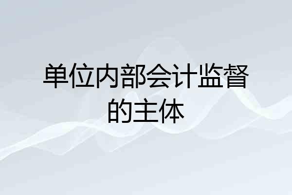 单位内部会计监督的主体
