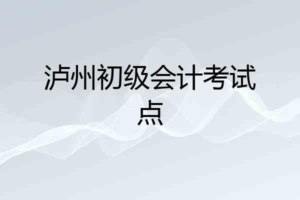 泸州初级会计考试点