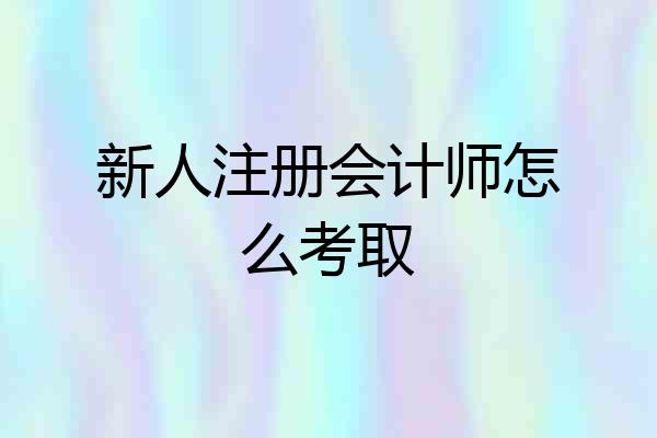 新人注册会计师怎么考取