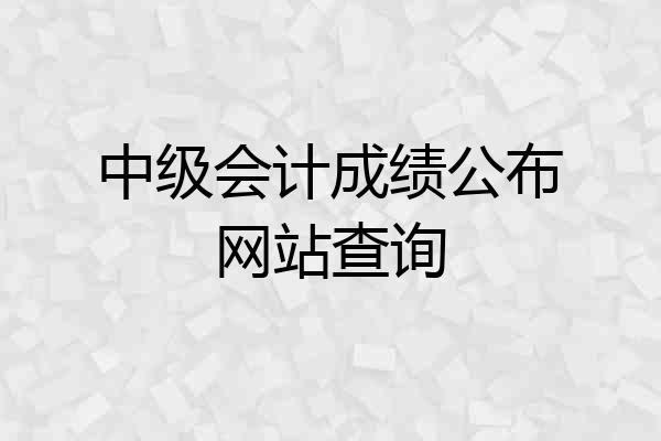 中级会计成绩公布网站查询