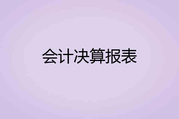 会计决算报表