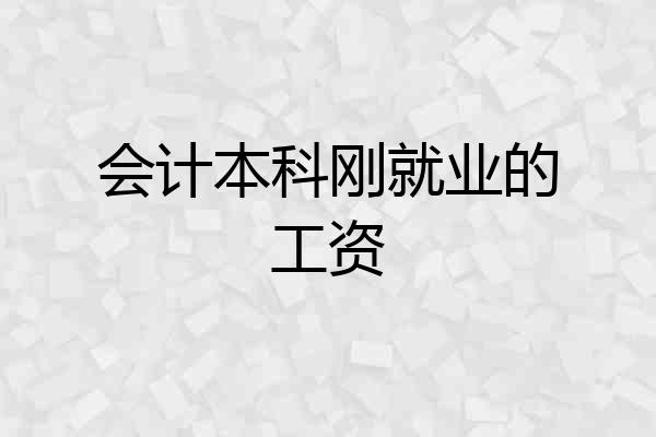 会计本科刚就业的工资