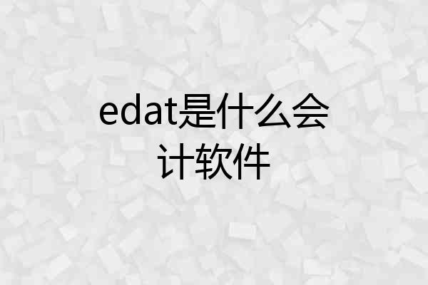 edat是什么会计软件