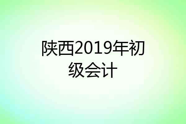 陕西2019年初级会计