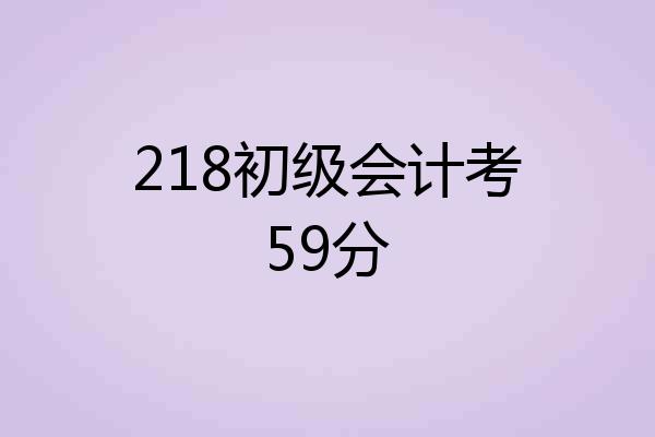 218初级会计考59分