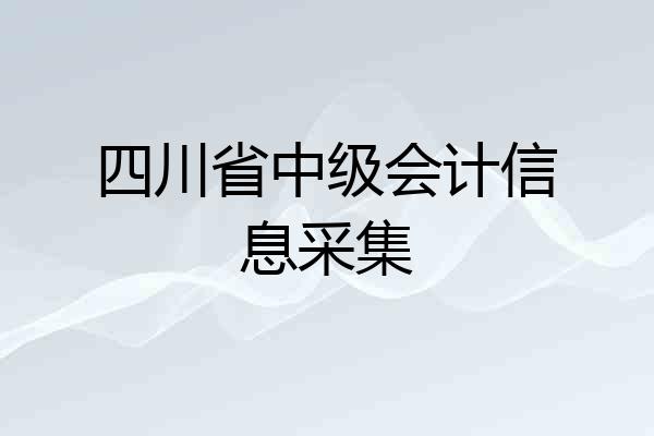 四川省中级会计信息采集