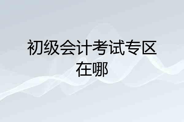 初级会计考试专区在哪