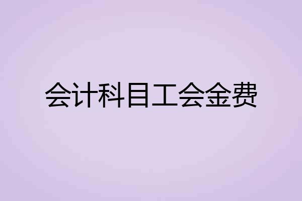 会计科目工会金费