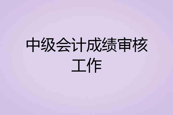 中级会计成绩审核工作