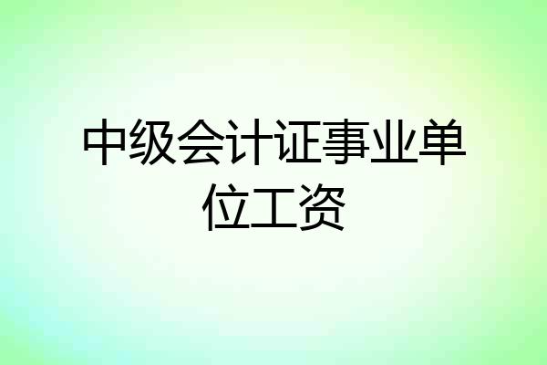 中级会计证事业单位工资