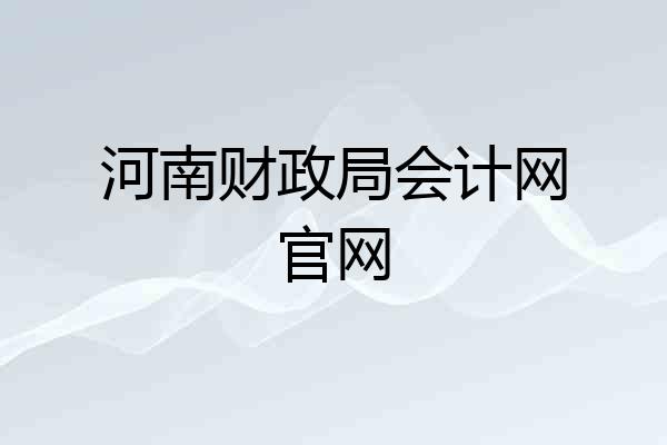 河南财政局会计网官网
