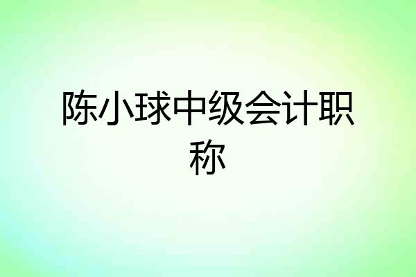 陈小球中级会计职称
