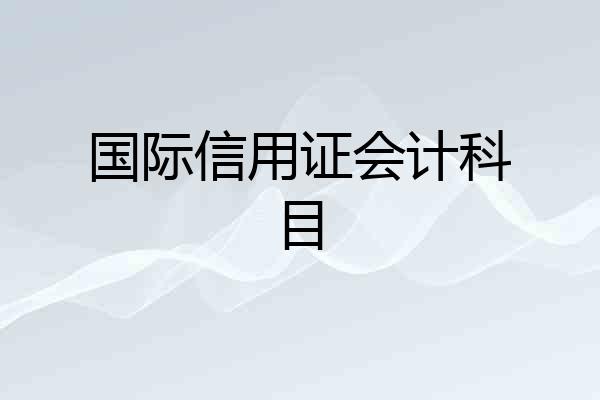 国际信用证会计科目