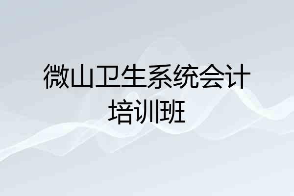 微山卫生系统会计培训班