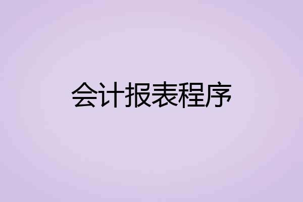 会计报表程序