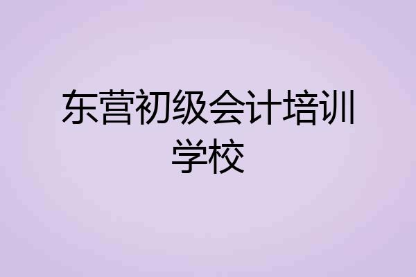 东营初级会计培训学校