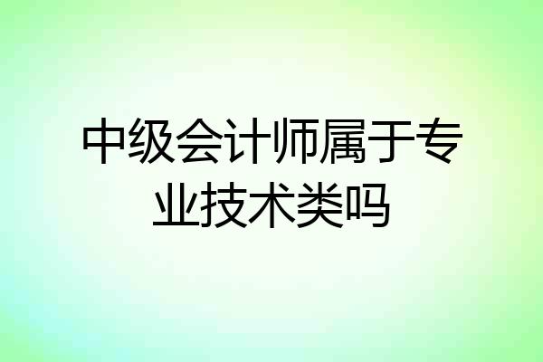中级会计师属于专业技术类吗