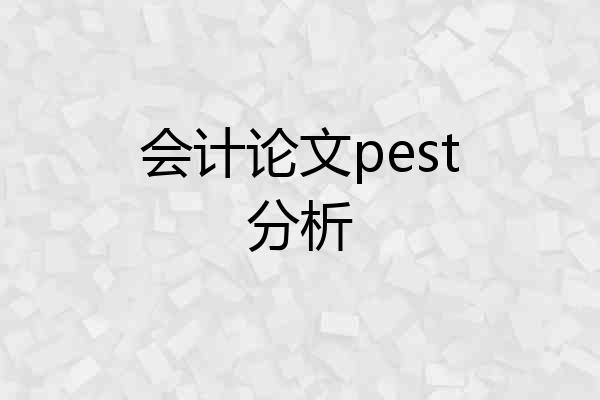 会计论文pest分析
