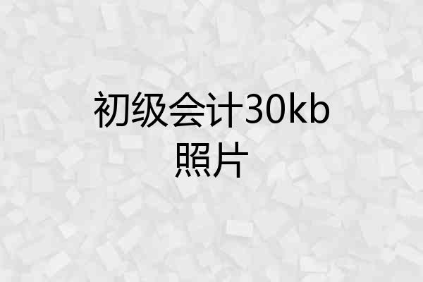 初级会计30kb照片