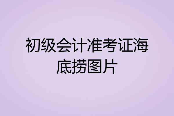 初级会计准考证海底捞图片