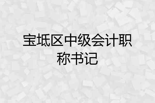 宝坻区中级会计职称书记
