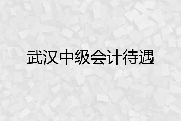 武汉中级会计待遇