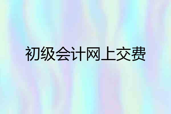初级会计网上交费