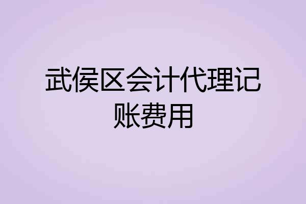 武侯区会计代理记账费用