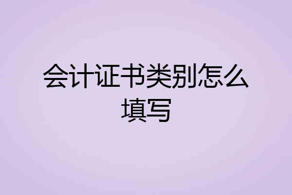 会计证书类别怎么填写