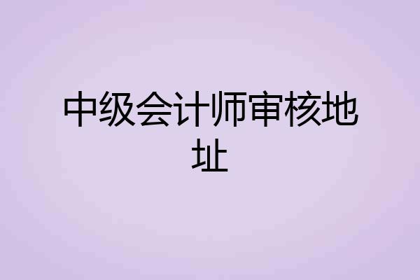 中级会计师审核地址