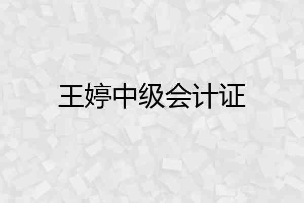 王婷中级会计证