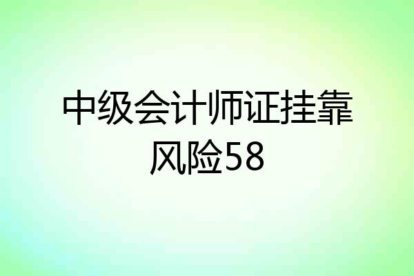 中级会计师证挂靠风险58