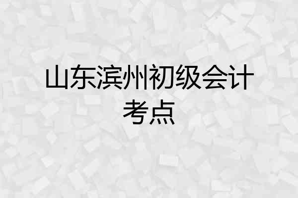 山东滨州初级会计考点