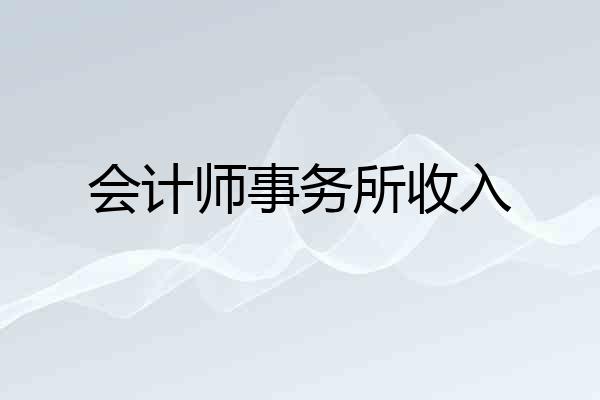会计师事务所收入